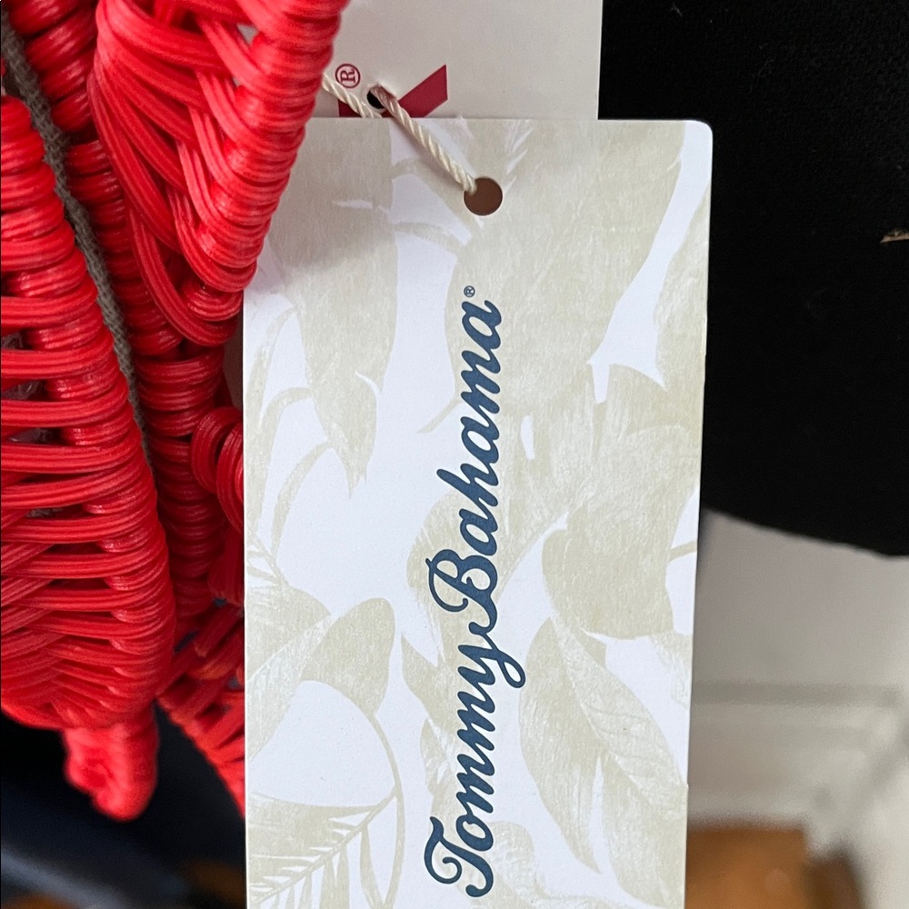 Tommy Bahama Red Woven Crab Crossbody Bag - Picture 2 of 11